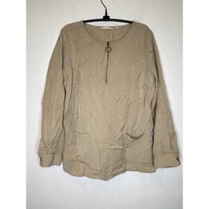 Soft Surroundings Tan Long Sleeve Tunic EUC Sz PL Tencel Lyocell Lightweight